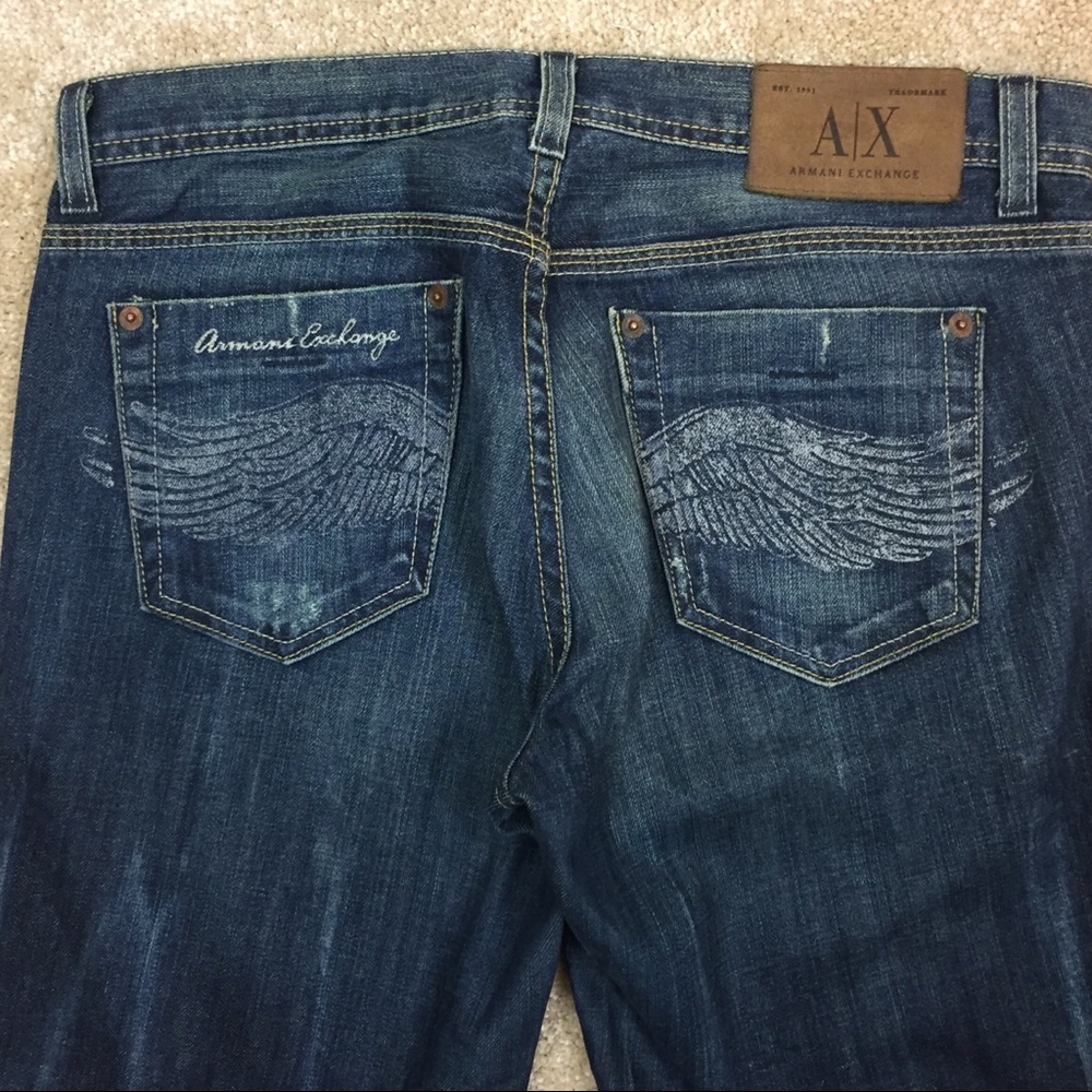🗽 ARMANI EXCHANGE Boot Cut WINGS Denim JEANS. 6 - Picture 6 of 8